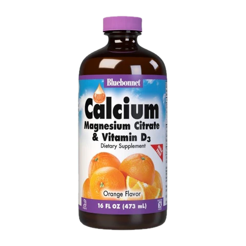 Bluebonnet - Liquid Calcium Magnesium Citrate Plus Vitamin D3 Natural Orange - 17 oz