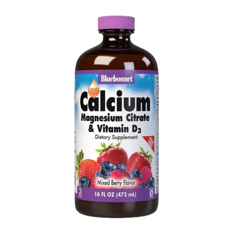 Bluebonnet - Liquid Calcium Magnesium Citrate Plus Vitamin D3 Natural Mixed Berry - 18 oz