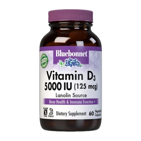 Bluebonnet - Vitamin D3 5000 IU - 60 Veg Capsules