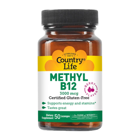 Country Life - Methyl B-12 Sublingual Berry 3000 mcg - 50 Lozenges