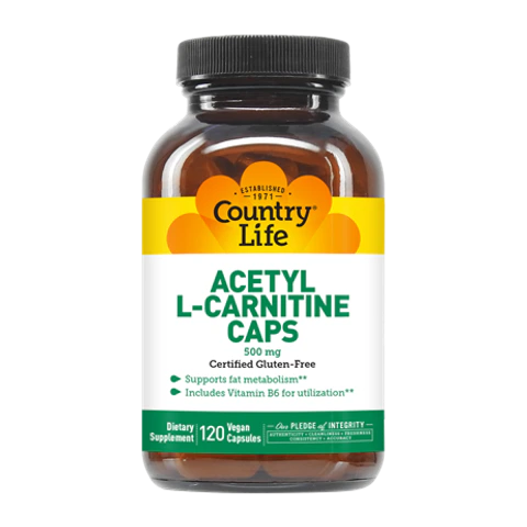 Country Life - Acetyl L-Carnitine Caps 500 mg - 120 Veg Capsules
