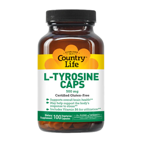Country Life - L Tyrosine Caps 500 mg - 100 Veg Capsules