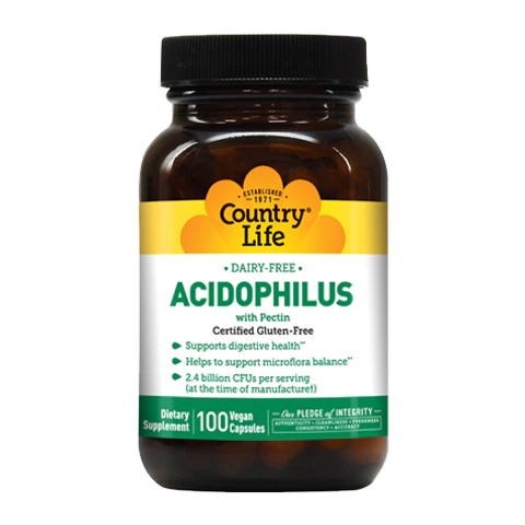 Country Life - Acidophilus With Pectin - 100 Veg Capsules