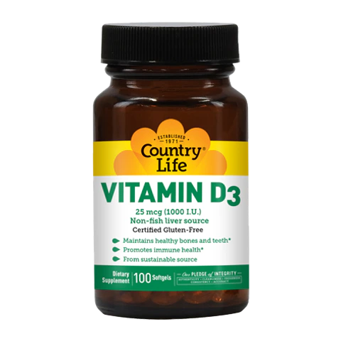 Country Life - Vitamin D3 1000 IU - 100 Softgels