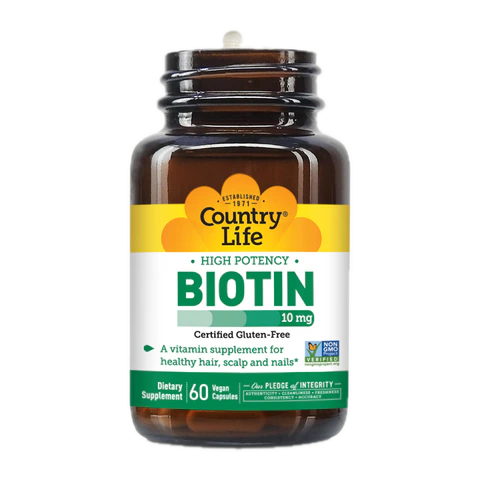 Country Life - Biotin 10 mg - 60 Veg Capsules