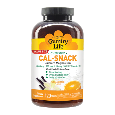 Country Life - Chewable Cal Snack Vanilla Orange - 120 Veg Capsules
