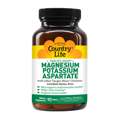 Country Life - Magnesium Potassium Aspartate - 90 Tablets
