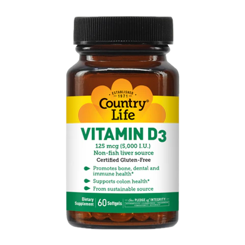 Country Life - Vitamin D3 5000 IU - 60 Softgels