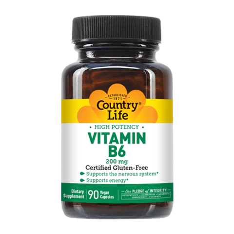 Country Life - Vitamin B-6 200 mg - 90 Veg Capsules