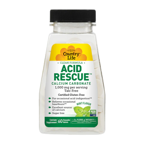 Country Life - Acid Rescue Mint - 60 Chewables