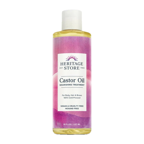 Heritage Store - Castor Oil Plastic Hexane Free - 8 oz
