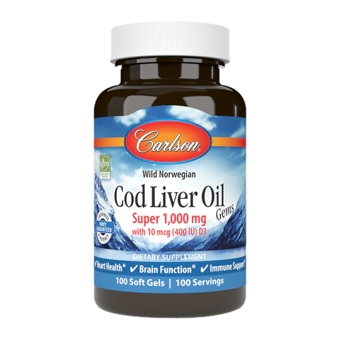 Carlson - Cod Liver Oil Gems Super 1000 - 100 Softgels