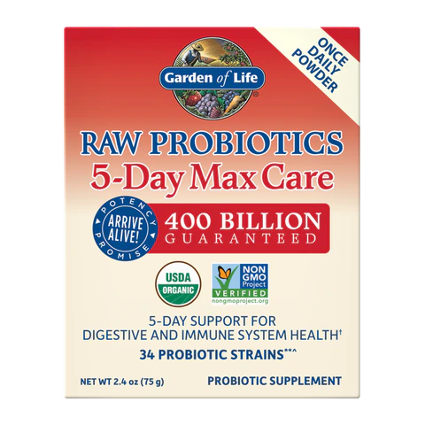 Garden of Life - Raw Probiotics 5 Day Max Care 400 Billion Cfu - 2.4 oz powder