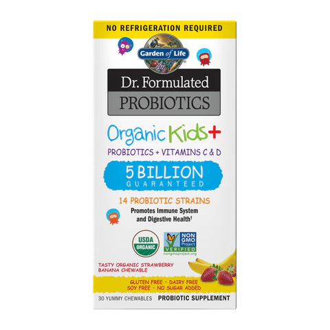 Garden of Life - Dr. Formulated Kids Probiotics 5 Billion Strawberry Banana - 30 Chewables
