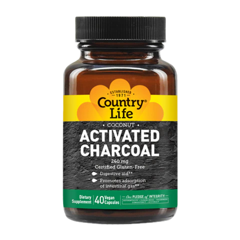 Country Life - Natural Activated Charcoal 260 mg - 40 Capsules