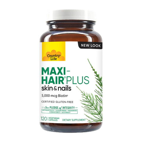 Country Life - Maxi Hair Plus 5000 mcg - 120 Veg Capsules