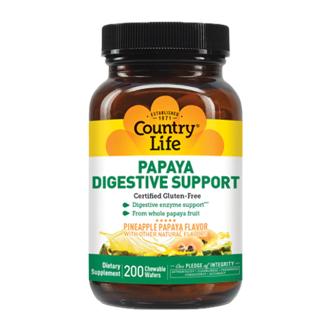Country Life - Papaya Digestive Support Pineapple Papaya - 200 Tablets