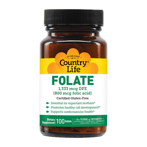 Country Life - Folic Acid 800 mcg - 100 Tablets