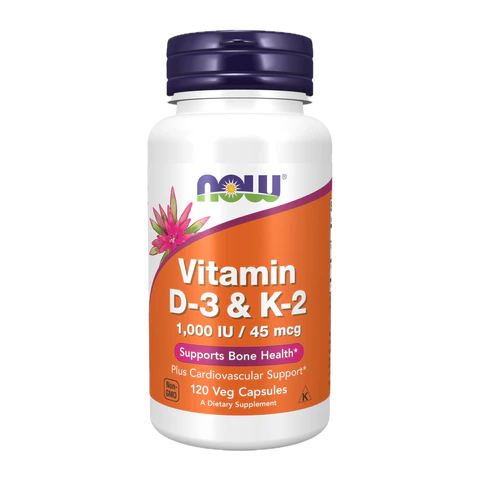 Now - Vit D 3 K2 1000 IU 45 mcg - 120 Veg Capsules