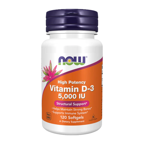 Now - Vit D 3 5000 IU - 120 Softgels