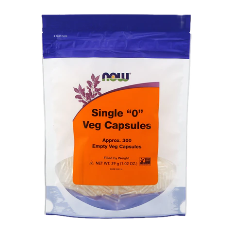 Now - Single "0" Veg Capsules - 300 Capsules