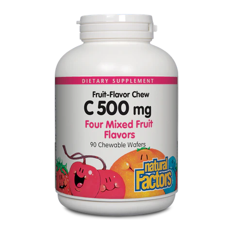 Natural Factors - C 500 mg Natural Fruit Chews Mixed Fruit - 90 Tablets