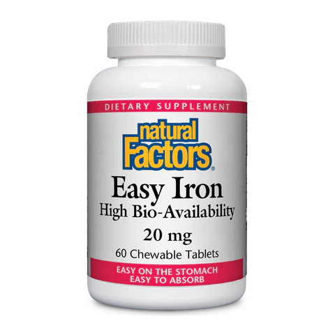 Natural Factors - Easy Iron Chewable 20 mg - 60 Tablets