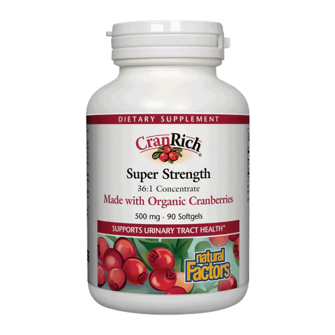 Natural Factors - Cranrich 500 mg Organic Cranberries - 90 Softgels