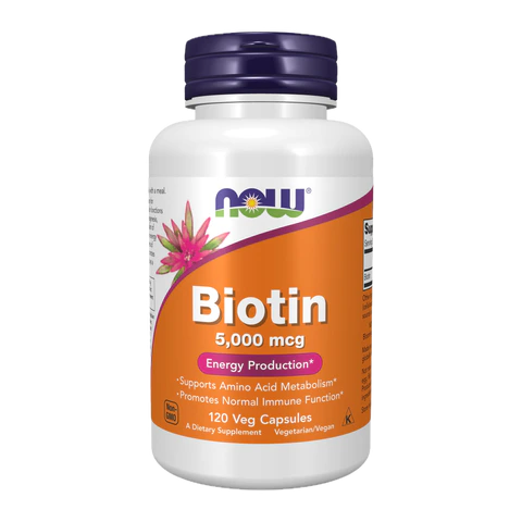 Now - Biotin 5000 mcg - 120 Veg Capsules