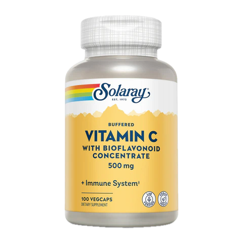 Solaray - Vitamin C Buffered w Rose hips 500mg - 100 Capsules