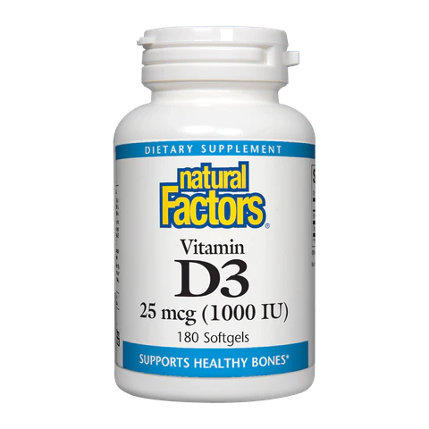 Natural Factors - Vitamin D3 1000 IU - 180 Tablets