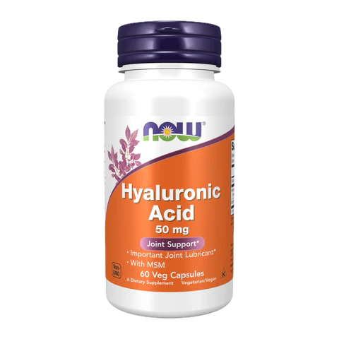 Now - Hyaluronic Acid 50mg + MSM - 60 Veg Capsules