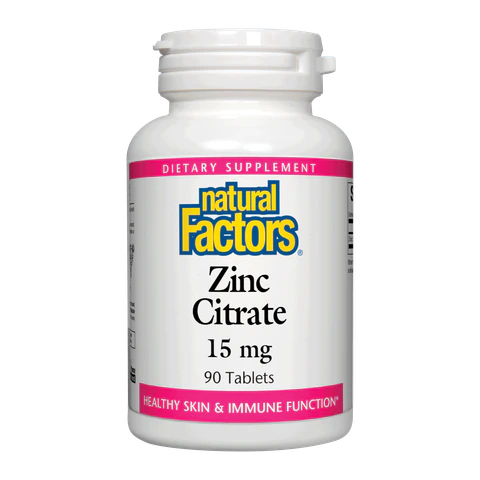 Natural Factors - Zinc Citrate 15 mg - 90 Tablets
