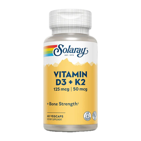 Solaray - Vit D3&K2 5000IU (125mcg/50mcg) - 60 vegcap