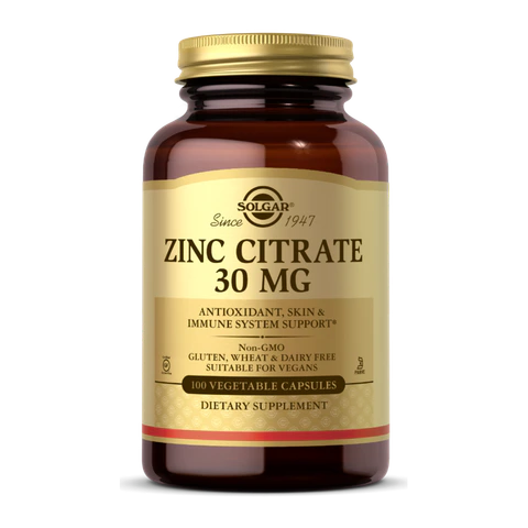 Solgar - Zinc Citrate 30 mg - 100 Tablets