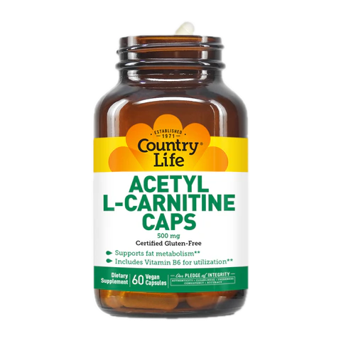 Country Life - Acetyl L-Carnitine Caps 500 mg - 60 Veg Capsules