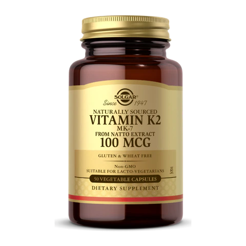 Solgar - Naturally Sourced Vitamin K2 Mk-7 100 mcg - 50 Veg Capsules