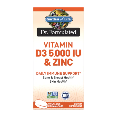 Garden of Life - Dr. Formulated Vitamin D3 5000 & Zinc - 30 Tablets