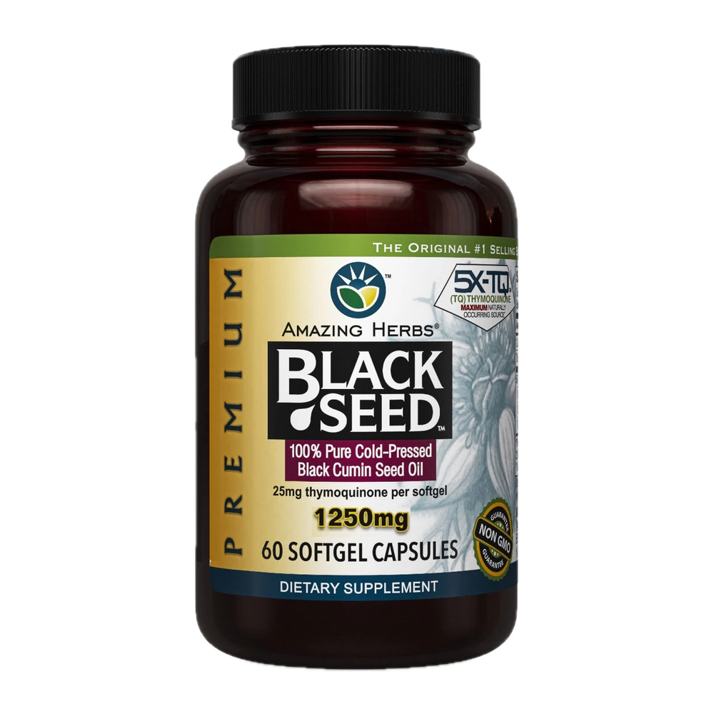 Amazing Herbs - Black Seed Oil Capsules - 60 Capsules