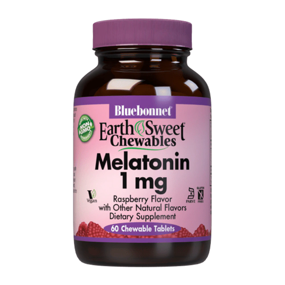Bluebonnet - Melatonin 1 mg Chewable Raspberry - 60 Tablets