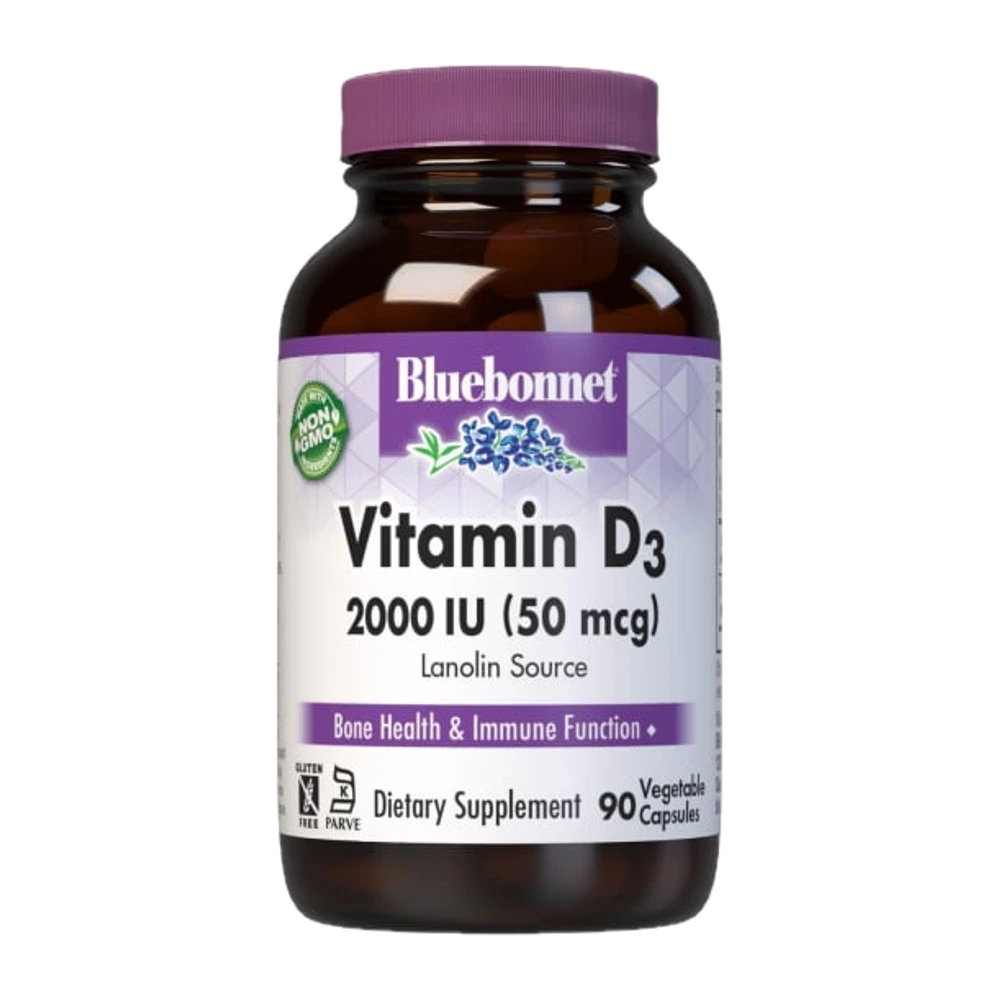 Bluebonnet - Vitamin D3 2000 IU - 90 Veg Capsules
