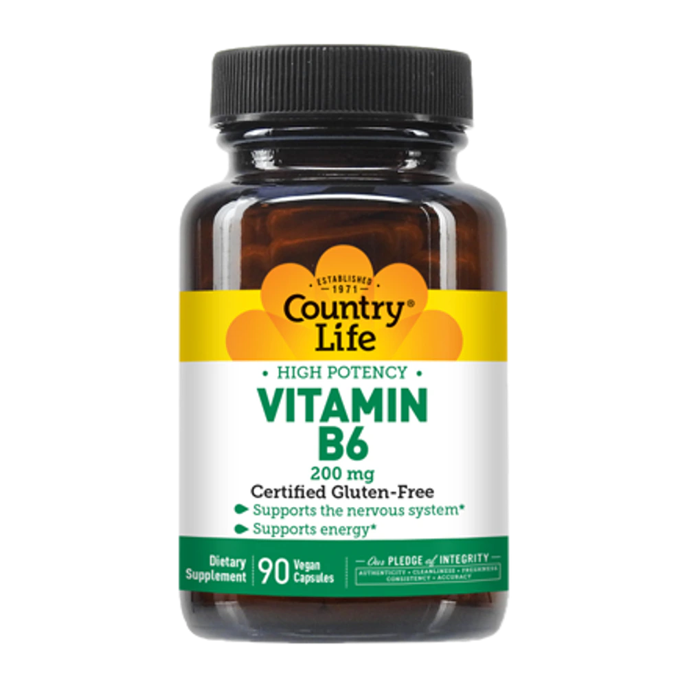 Country Life - Vitamin B-6 200 mg - 90 Veg Capsules