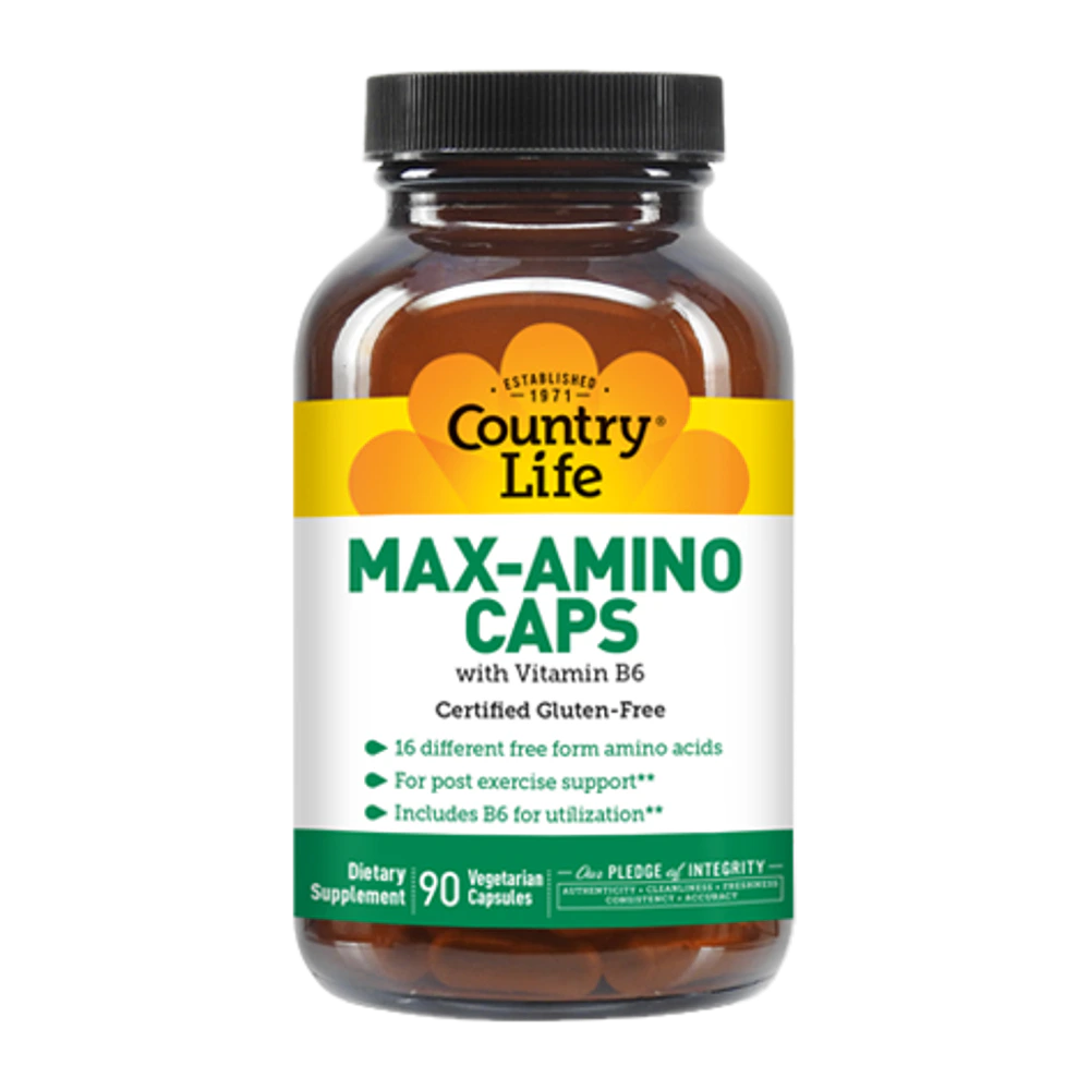 Country Life - Max Amino Caps With B6 - 90 Veg Capsules