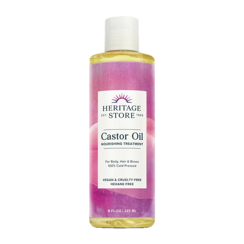 Heritage Store - Castor Oil Plastic Hexane Free - 8 oz
