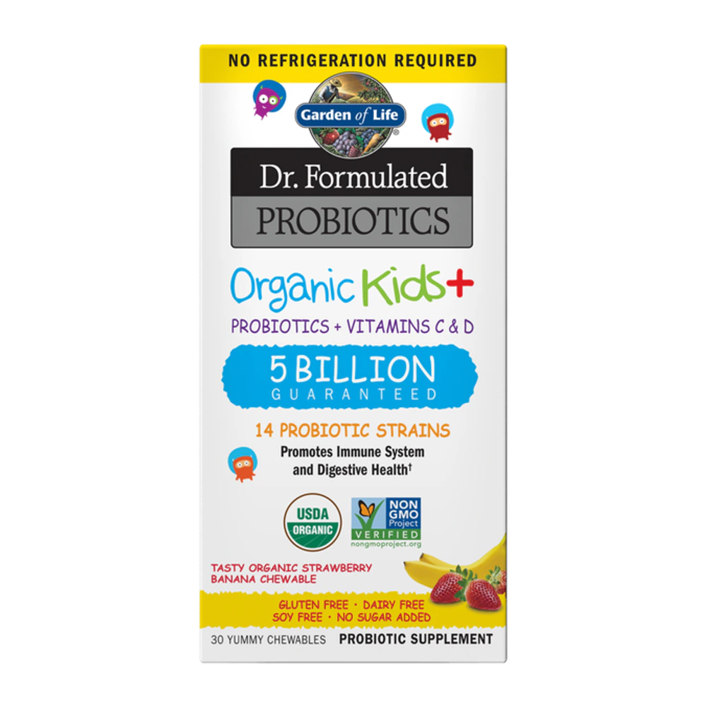 Garden of Life - Dr. Formulated Kids Probiotics 5 Billion Strawberry Banana - 30 Chewables