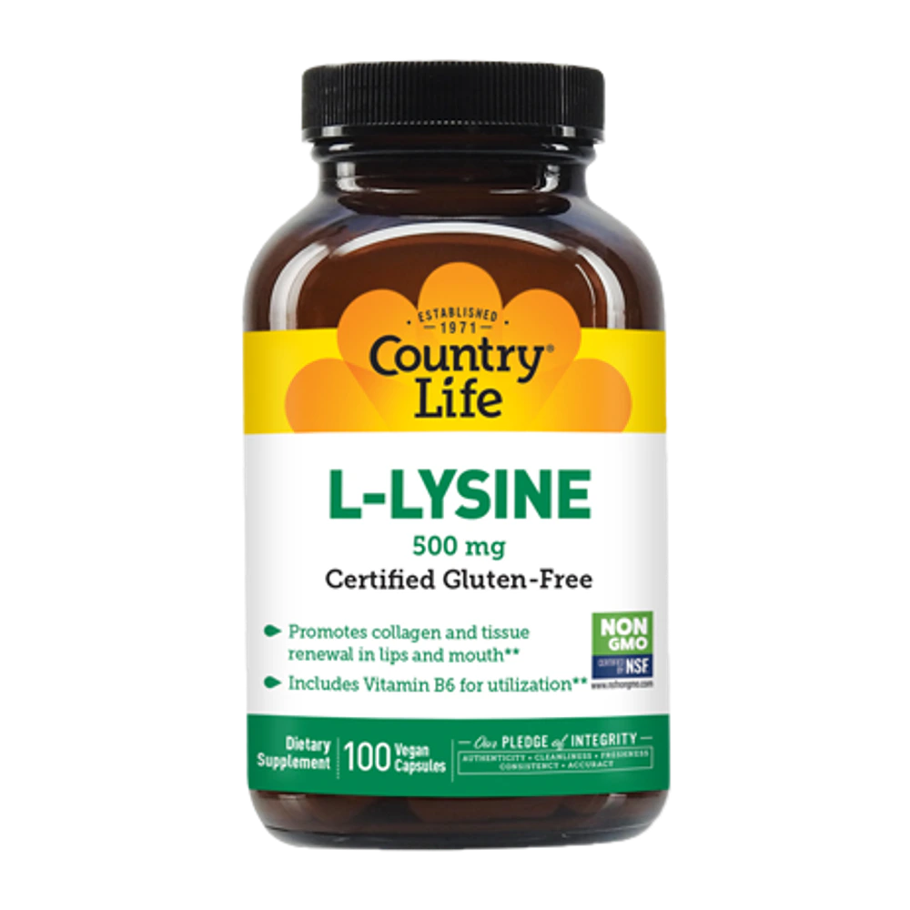 Country Life - Lysine 500 mg 100 Veg Capsulesapsules - 100 Capsules