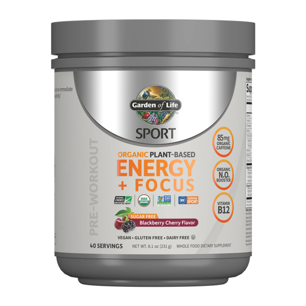 Garden of Life - Sport Organic Energy + Focus Sugar Free Blackberry Cherry 231 g