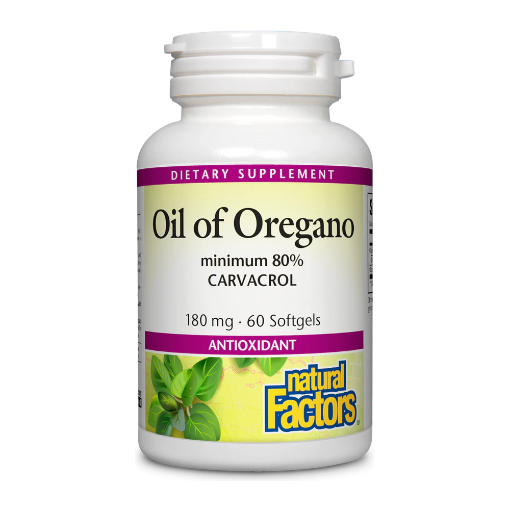 Natural Factors - Oil Of Oregano 180 mg - 60 Softgels