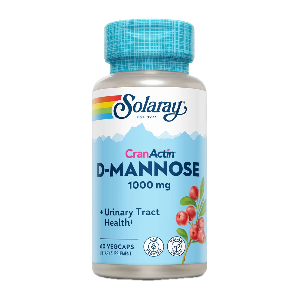 Solaray - D-Mannose With Cranactin - 60 Veg Capsules