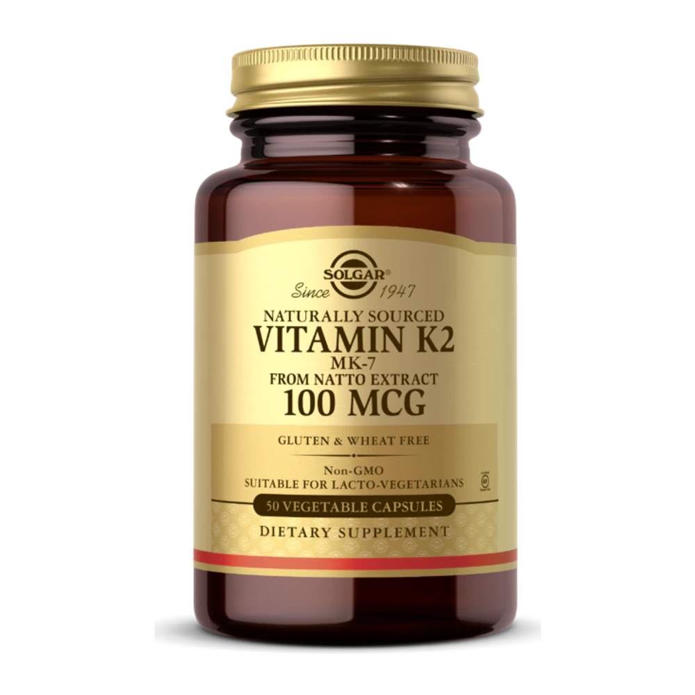 Solgar - Naturally Sourced Vitamin K2 Mk-7 100 mcg - 50 Veg Capsules